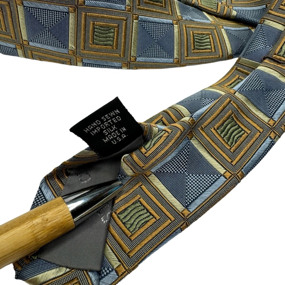 Robert Talbott Silk Best Of Class Square ‎ Geometric Print Handmade Neck Tie - Picture 5 of 5